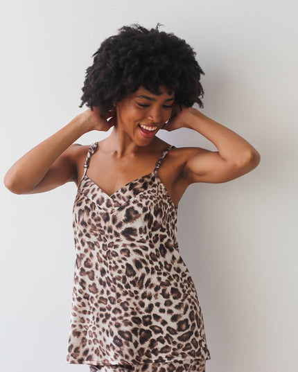 Leopard Print Strappy Pjs