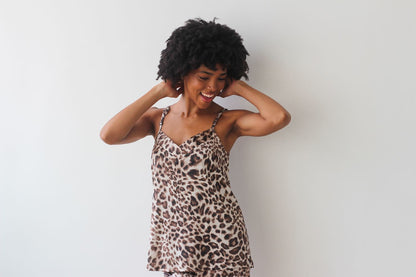 Leopard Print Strappy Pjs