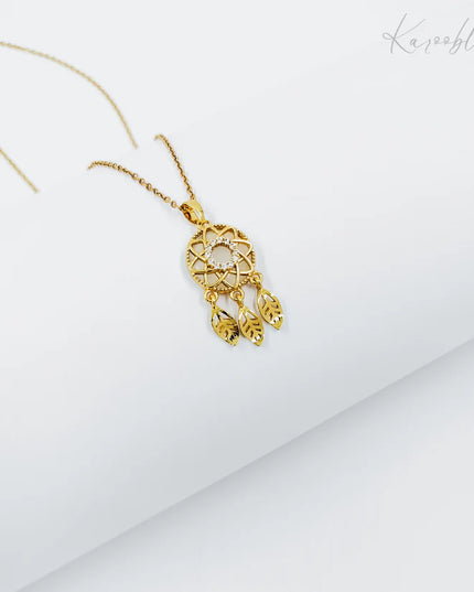Gold Plated Dreamcatcher Pendant Necklace