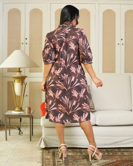 Pintuck Floral Dress
