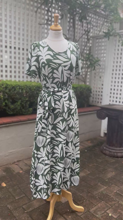 Leah Olive Maxi Dress
