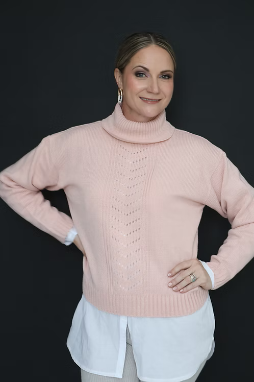 Rose Pink Polo Neck