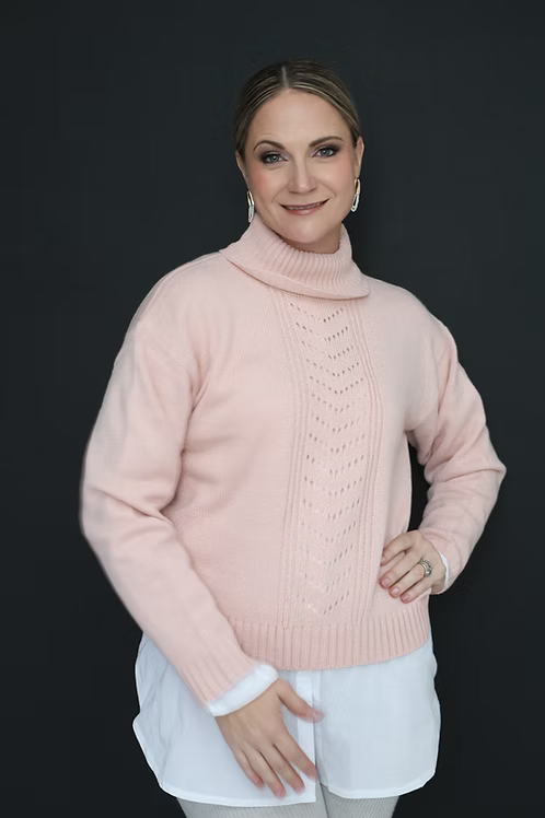 Rose Pink Polo Neck