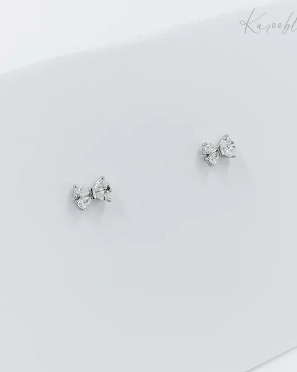 Sterling Silver Cubic Zirconia Bows - Silver