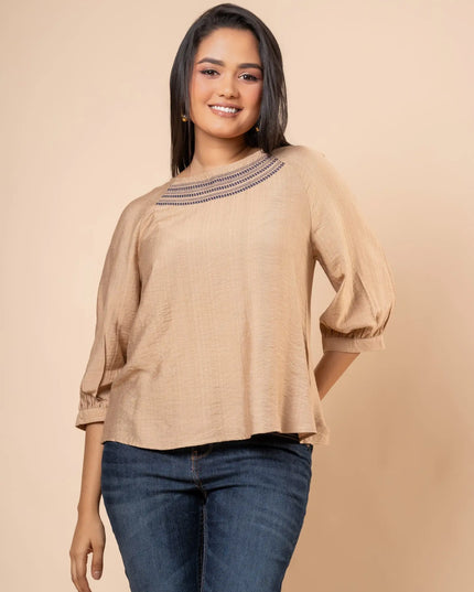Textured Embroidery Blouse