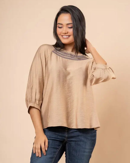 Textured Embroidery Blouse