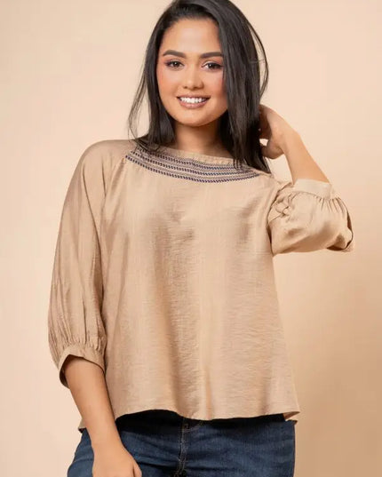Textured Embroidery Blouse