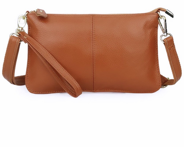 Genuine Leather Tan Clutch