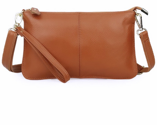 Genuine Leather Tan Clutch