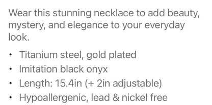 Peri Black Oval Stone Necklace